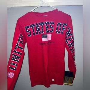 american flag simply southern long sleeve